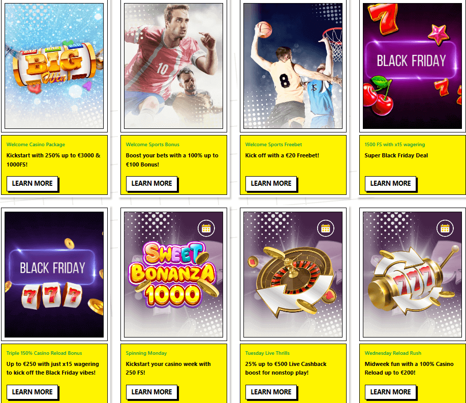 Ponuka Super Black Friday Deal s 1500 bezplatnými točeniami (freespinmi)