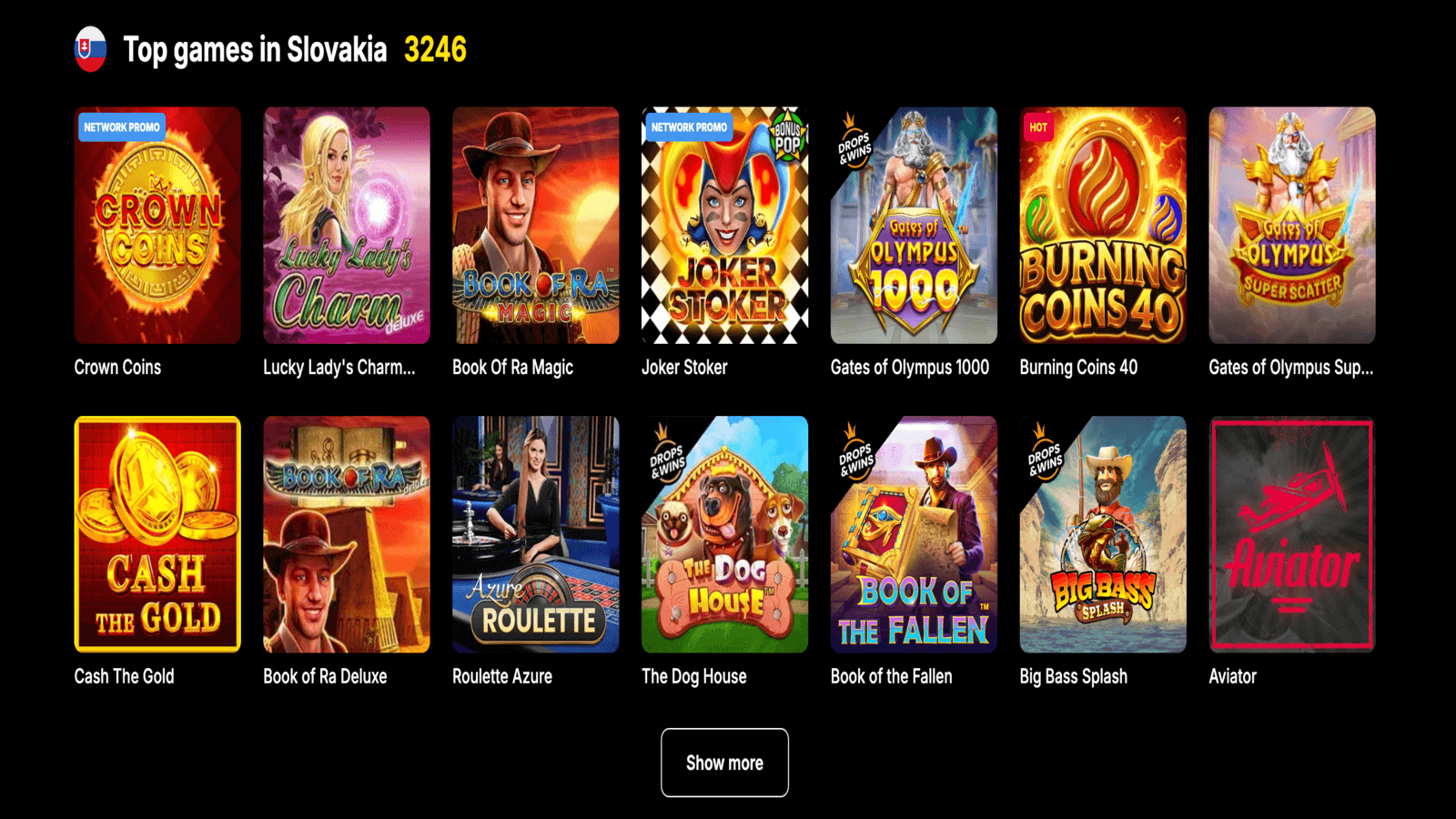 VulkanSpiele Top Games SK