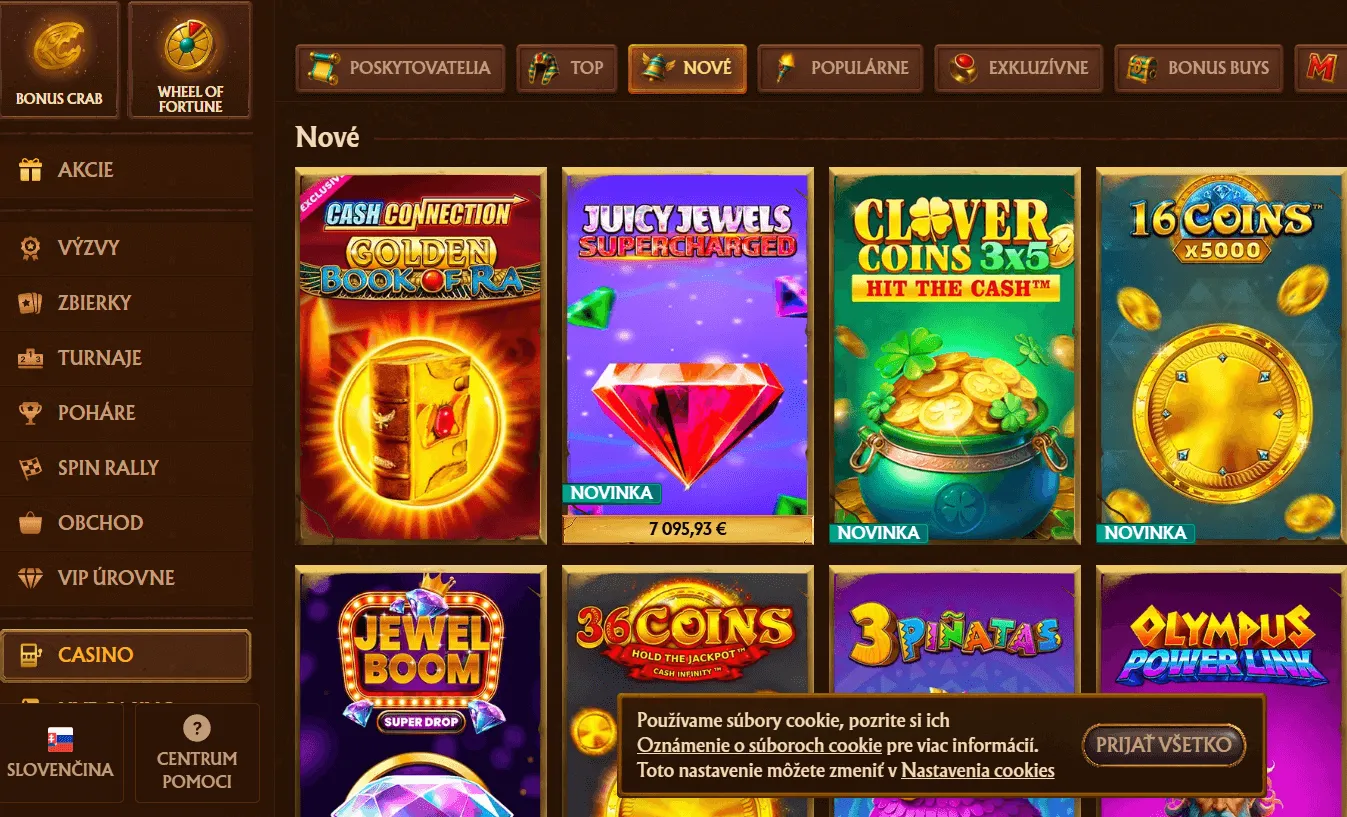 amunra ponuka hier v kasine