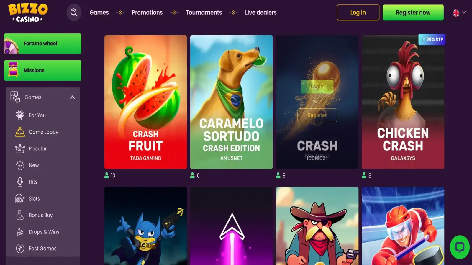 Bizzo Casino Crash Games