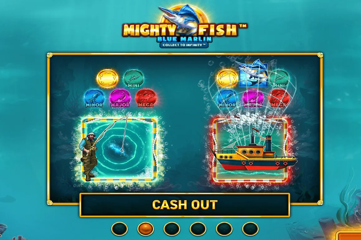 bonusovy vyber cash out v hre mighty fish blue marlin