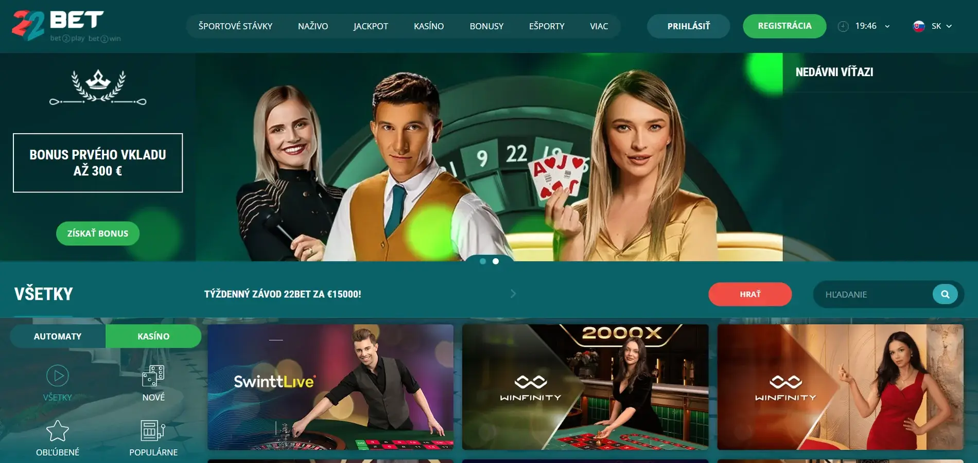 22Bet Casino recenzia