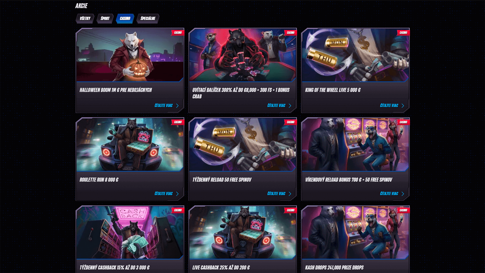 Bonusy kasina WinRolla