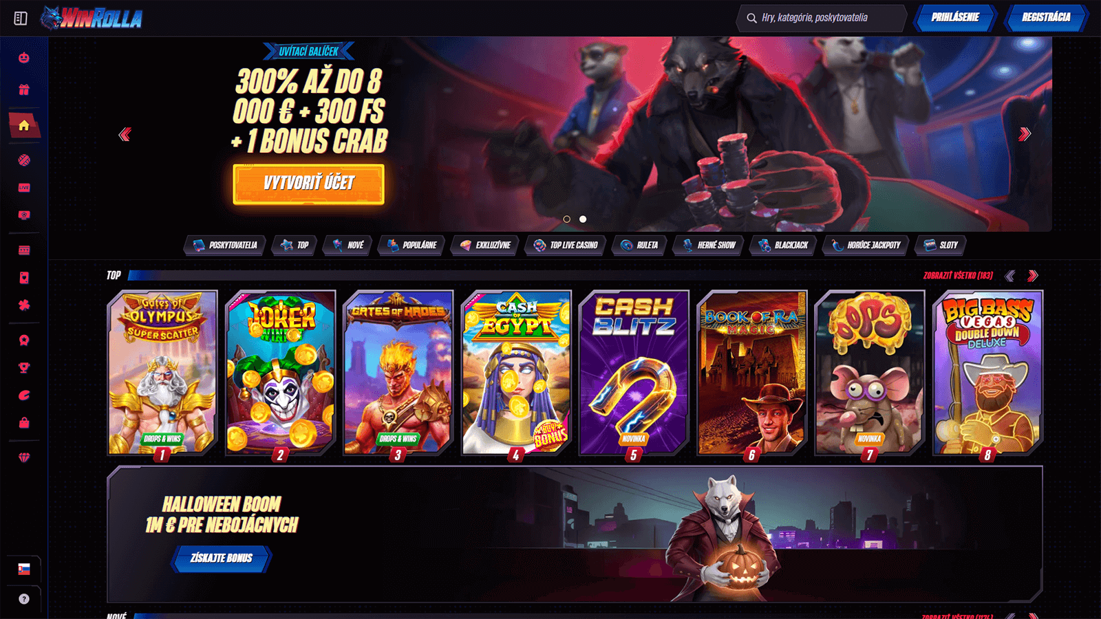 Domovska stranka kasina WinRolla na Slovensku