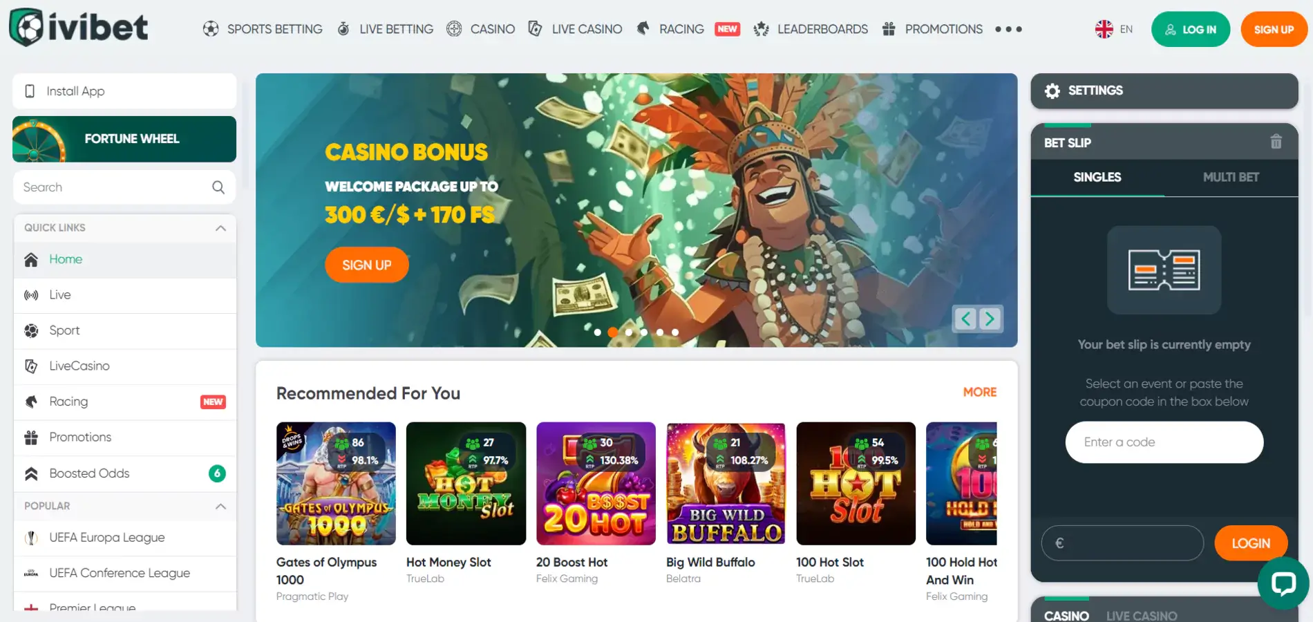 Ivibet casino uvítací bonus