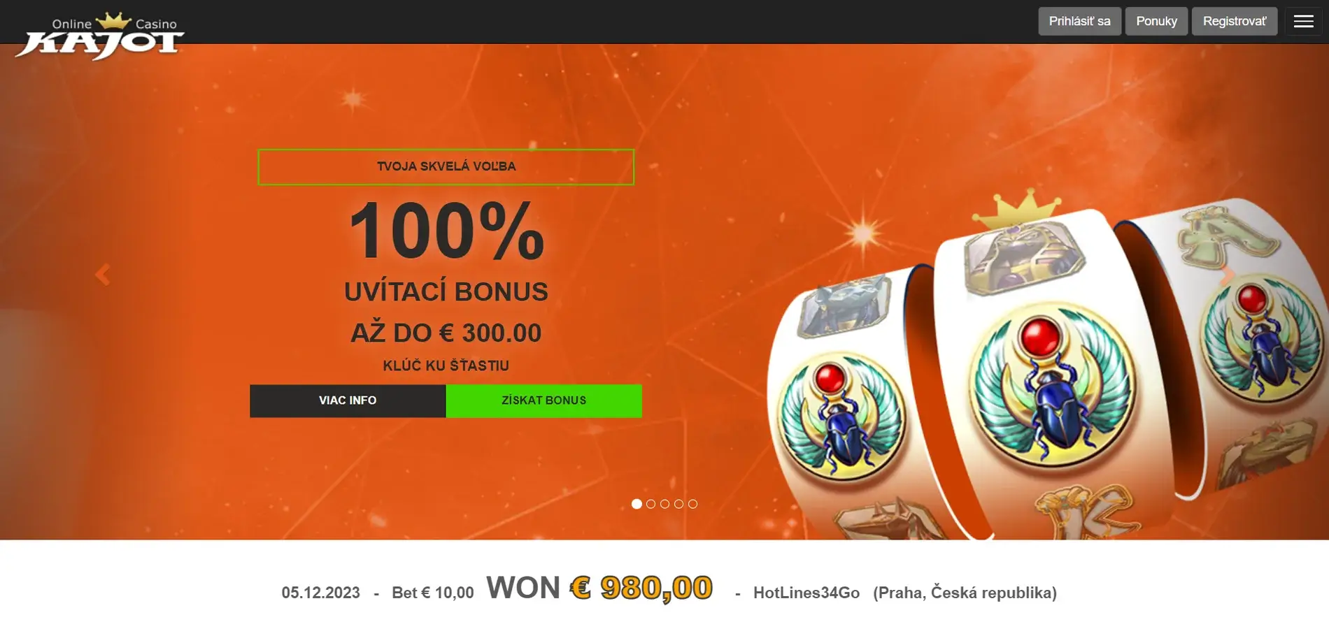 Kajot casino uvítací bonus