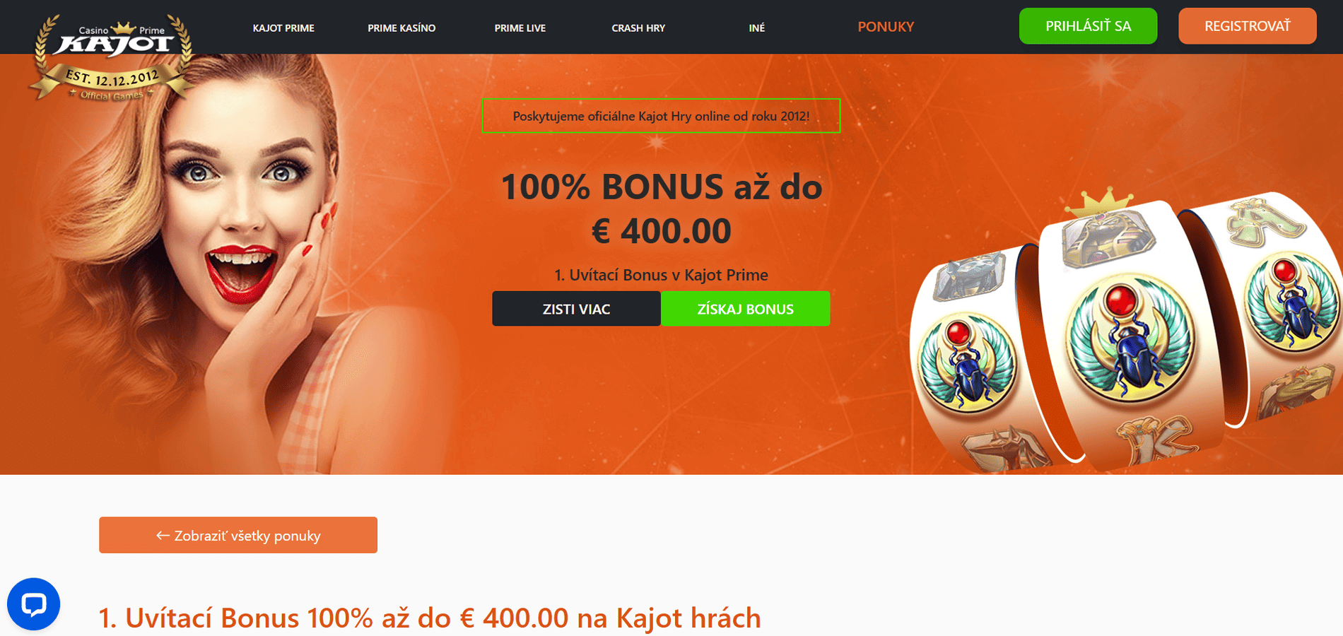 Kajot casino uvítací bonus