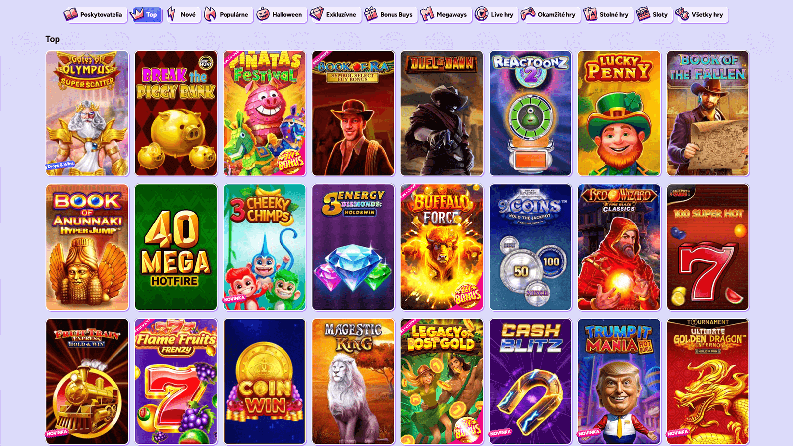 Najlepsie hry v kasine Spinbara