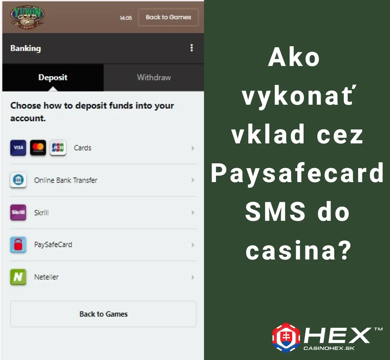 Paysafecard casino vklad pomocou SMS