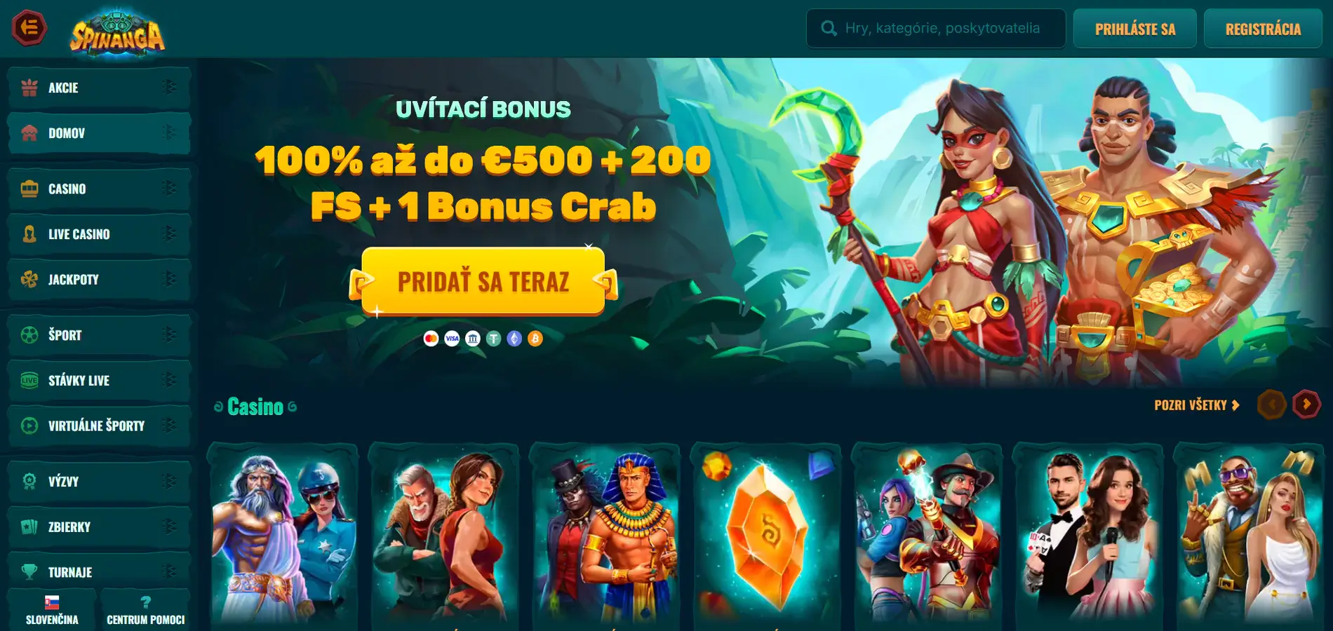 Spinanga casino uvítací bonus