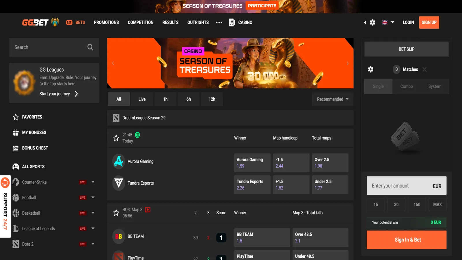 GGBet Homepage